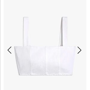 Weworewhat Denim Bustier Top, Powder, new S!